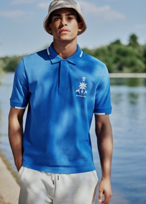 Camisa Polo Ben Sherman B by Ben Sherman Sports Club Embroidered Azules | 930-JNPKHU