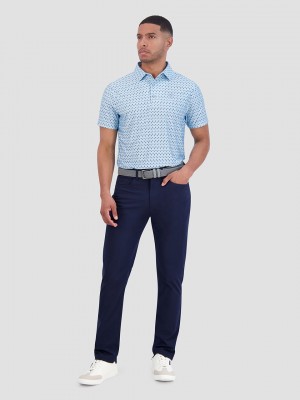 Camisa Polo Ben Sherman Chequerboard Geo Azules | 348-LRCUFT