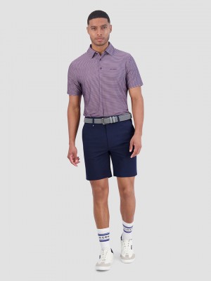 Camisa Polo Ben Sherman Mini Stripes Tech Jersey Sports Fit Moradas | 026-YQJXBZ