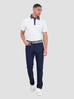 Camisa Polo Ben Sherman Polka Dots Tech Jersey Sports Fit Blancas | 219-NMRUDK