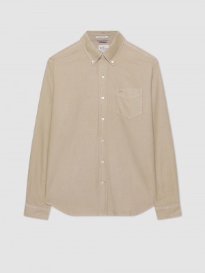 Camisas Ben Sherman Beatnik Oxford Garment Dye Gris | 803-HYGAFX