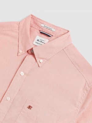 Camisas Ben Sherman Beatnik Wash Long-Sleeve Naranjas | 576-RHMPFE