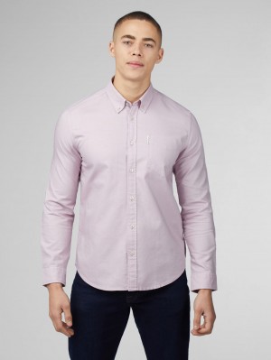 Camisas Ben Sherman Signature Oxford Long Sleeve Moradas | 450-TNWHDU