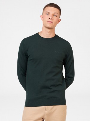 Prendas De Punto Ben Sherman Signature Merino Crewneck Verde Oscuro | 596-ALXJPT