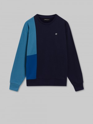 Sudaderas Ben Sherman B by Ben Sherman Colorblock Crewneck Azules | 514-EMKVXF