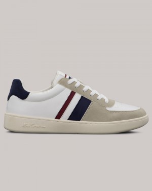 Zapatillas Ben Sherman Hyde Navy Stripe Blancas | 950-XMUQFR