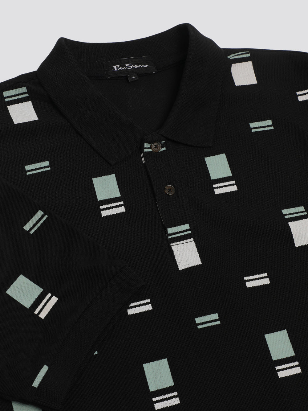 Camisa Polo Ben Sherman B by Ben Sherman Scatter Chequerboard Mod Stripe Negras | 395-WIZCRF