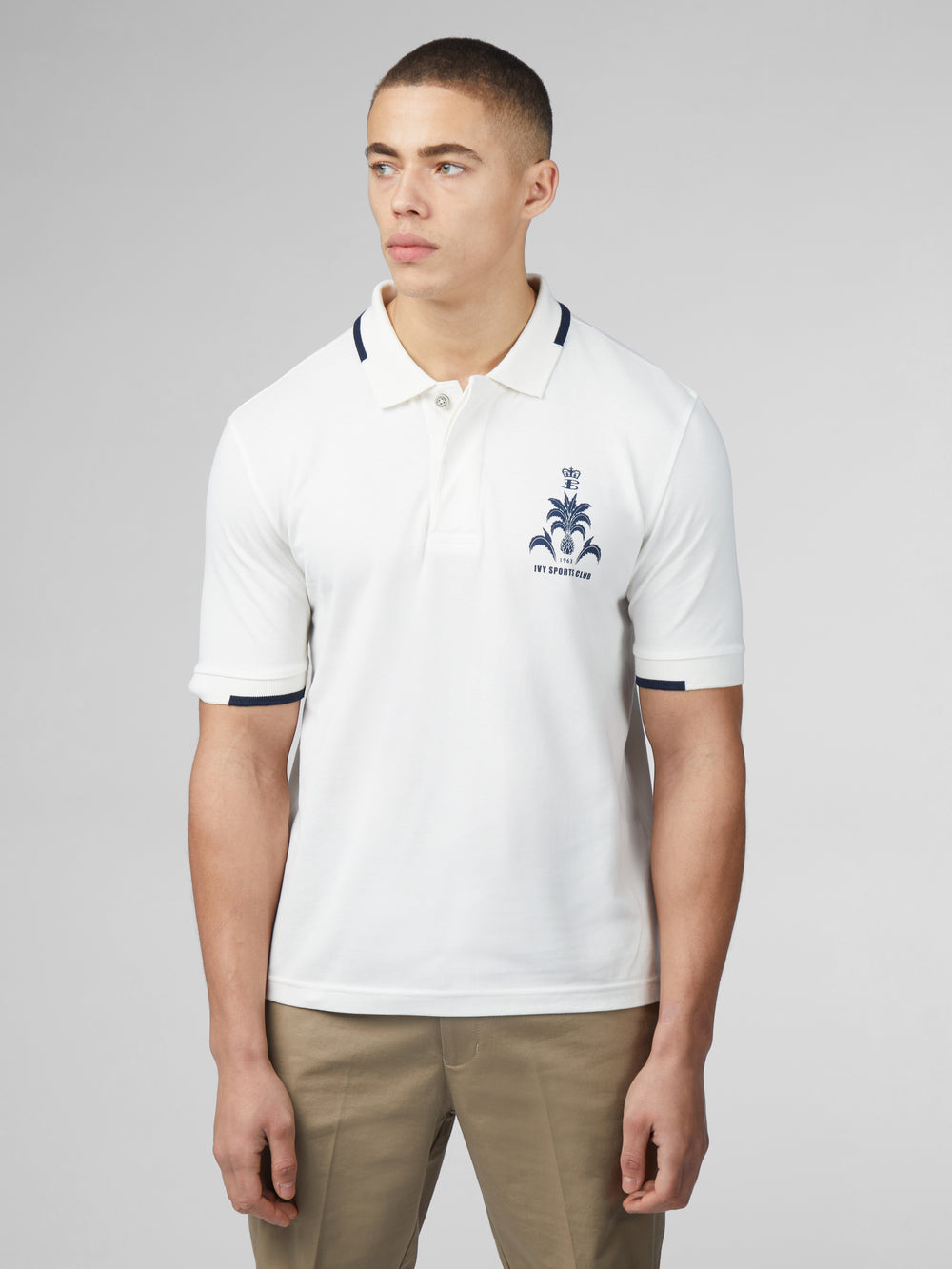 Camisa Polo Ben Sherman B by Ben Sherman Sports Club Embroidered Blancas | 984-VYHTUO