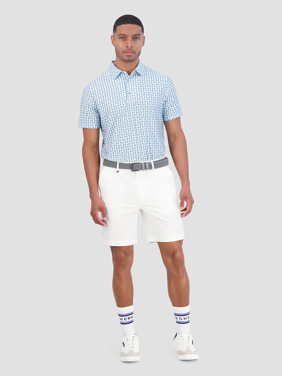 Camisa Polo Ben Sherman Bauhaus Geo Tech Jersey Sports Fit Azules | 041-JWSTAX