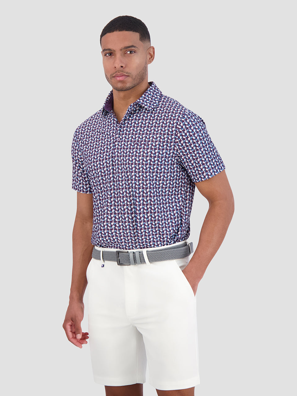 Camisa Polo Ben Sherman Bauhaus Geo Tech Jersey Sports Fit Moradas | 806-XYHSPB