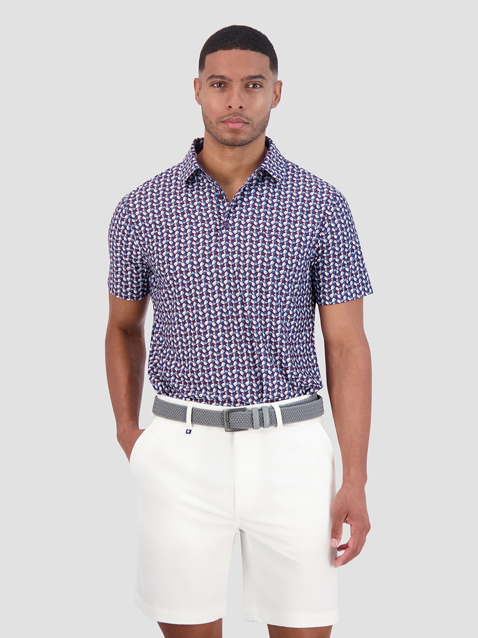 Camisa Polo Ben Sherman Bauhaus Geo Tech Jersey Sports Fit Moradas | 806-XYHSPB