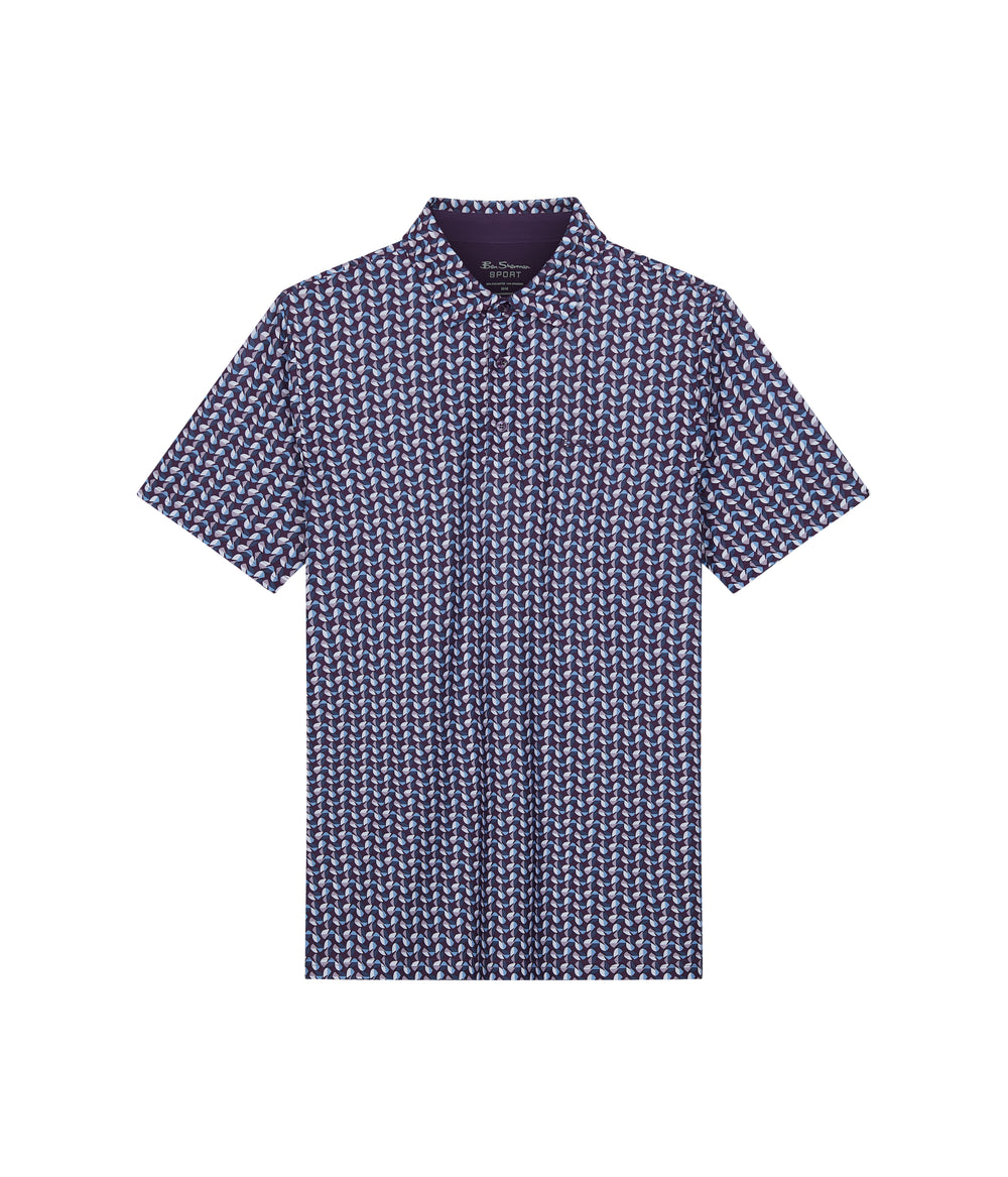 Camisa Polo Ben Sherman Bauhaus Geo Tech Jersey Sports Fit Moradas | 806-XYHSPB