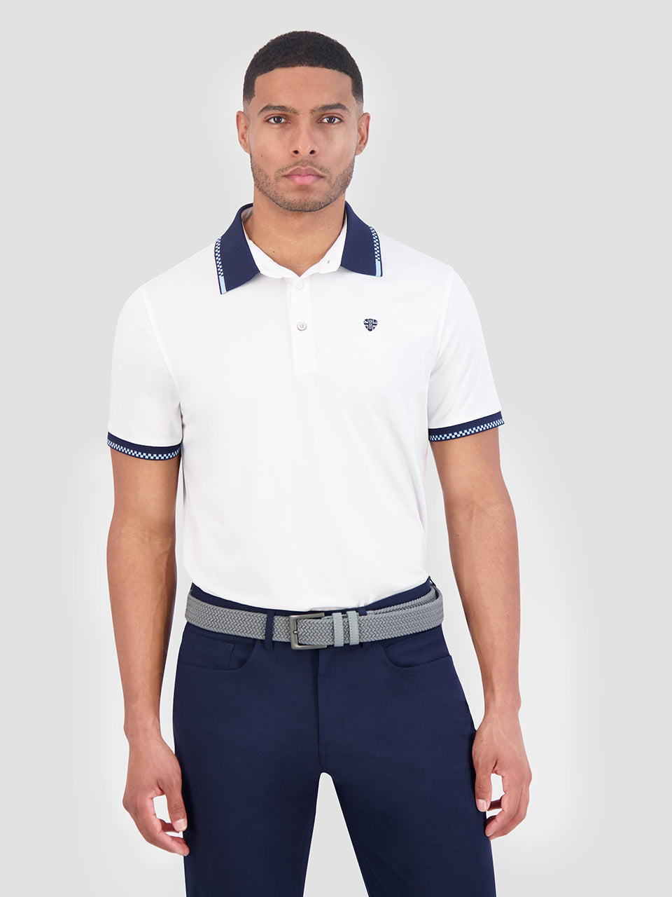 Camisa Polo Ben Sherman Checker Rib Air Pique Sports Fit Blancas | 509-LIVDXK