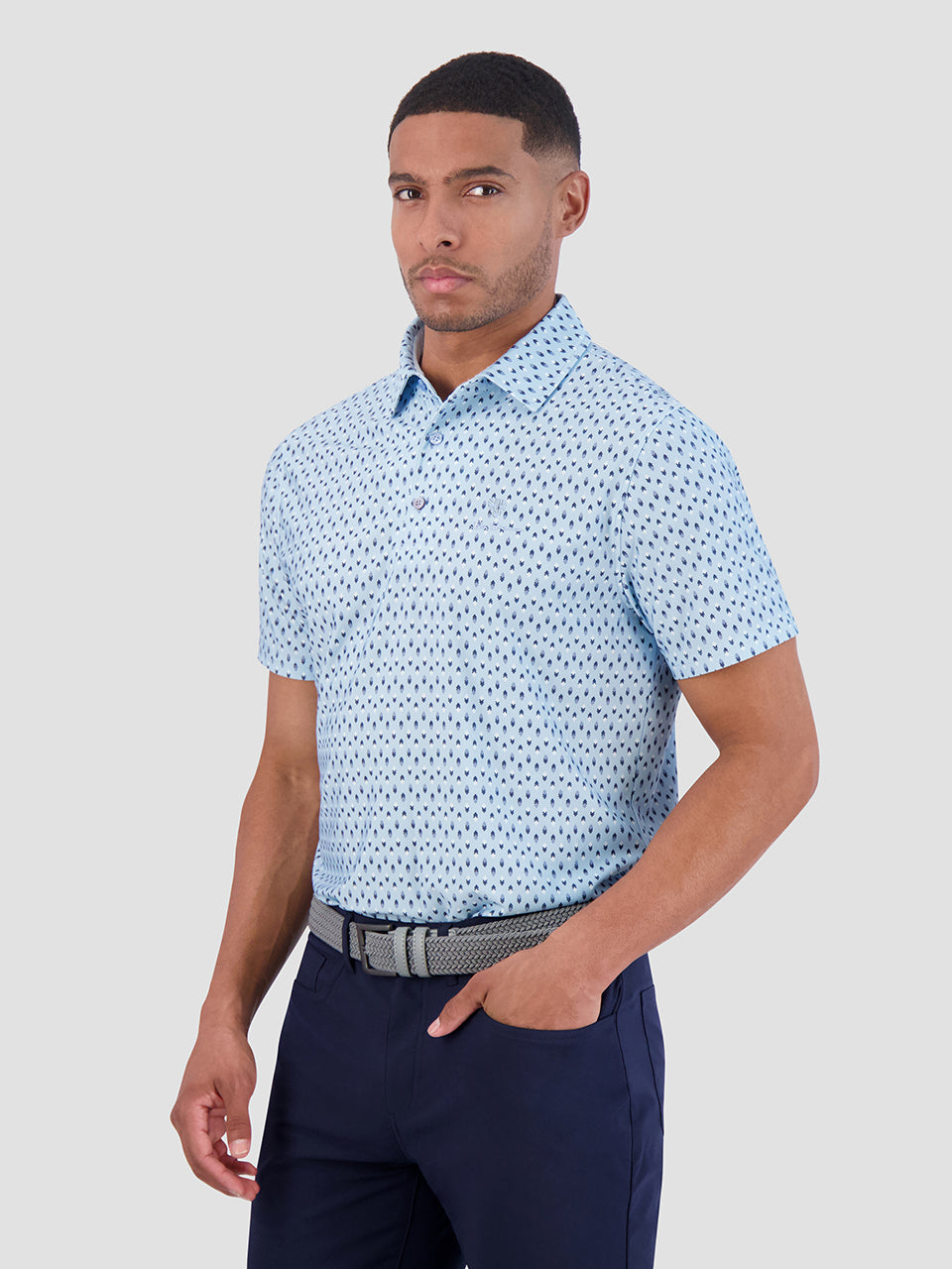 Camisa Polo Ben Sherman Chequerboard Geo Azules | 348-LRCUFT