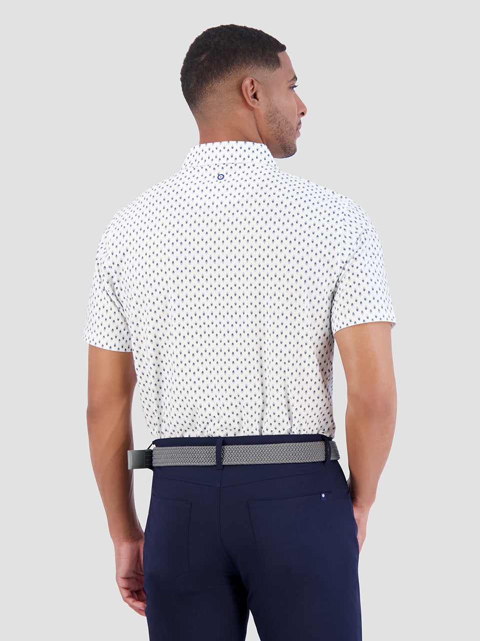 Camisa Polo Ben Sherman Chequerboard Geo Blancas | 769-IDPZCU