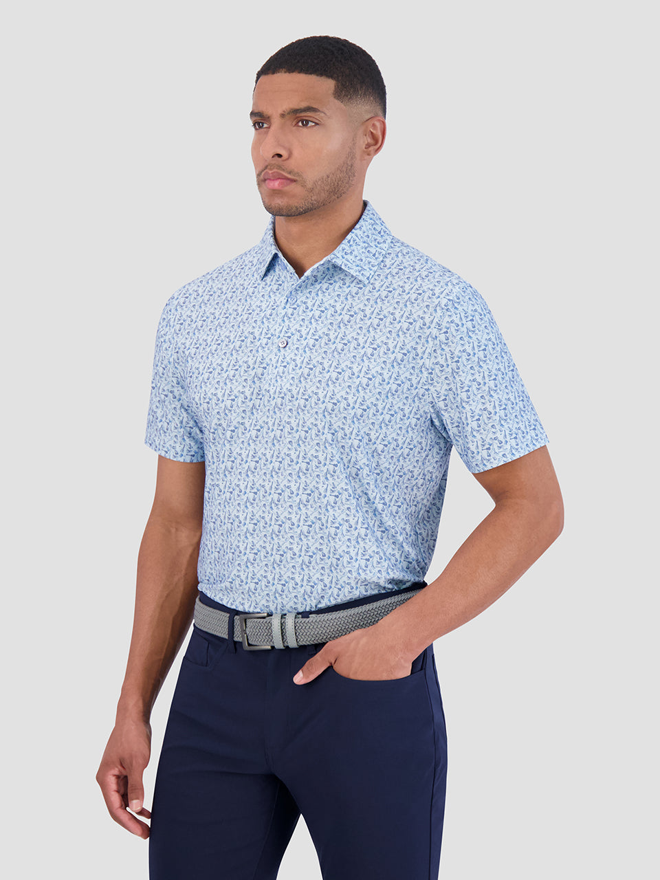 Camisa Polo Ben Sherman Mini Guitar Tech Jersey Sports Fit Azules | 096-AIYLHR