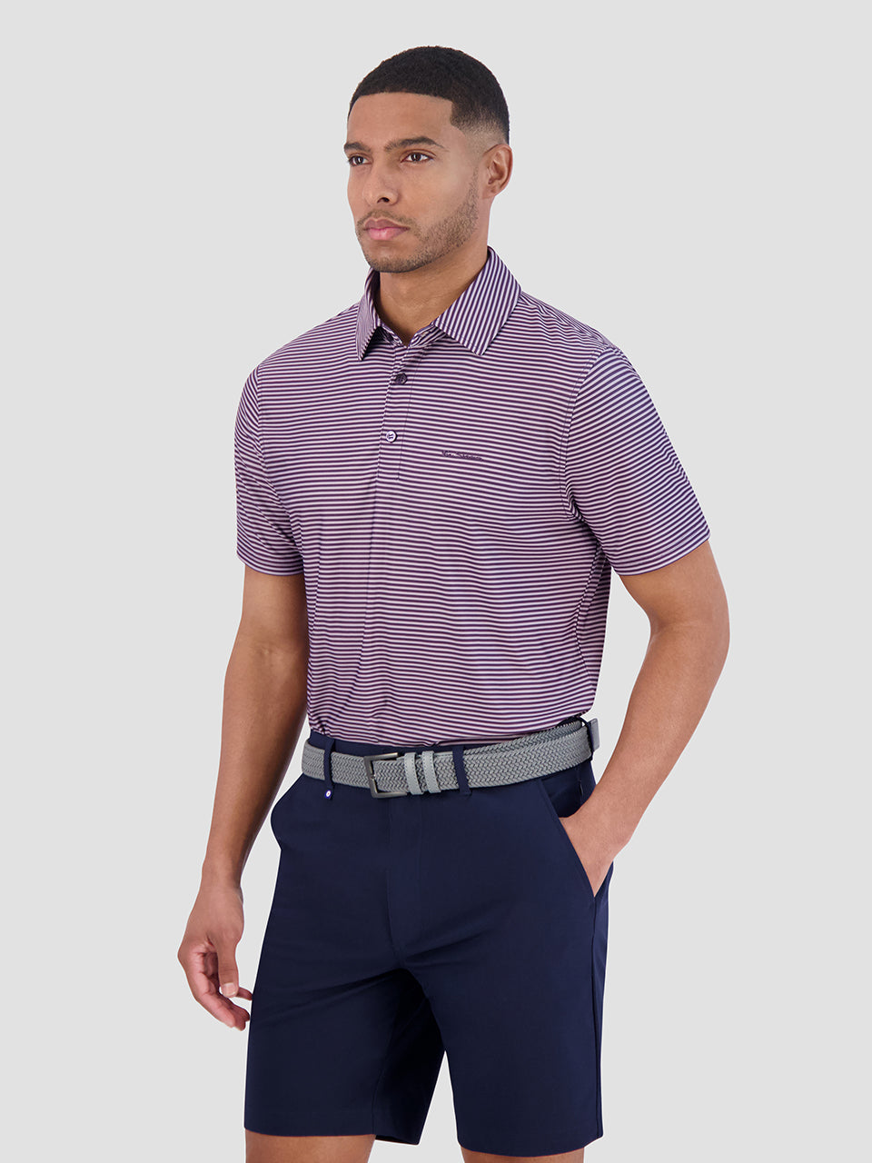 Camisa Polo Ben Sherman Mini Stripes Tech Jersey Sports Fit Moradas | 026-YQJXBZ