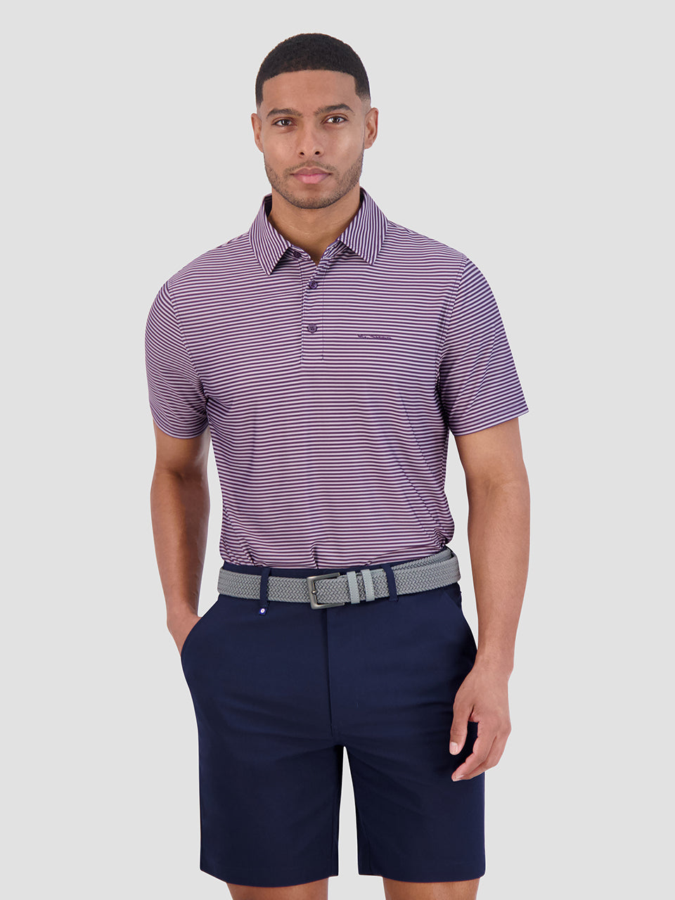 Camisa Polo Ben Sherman Mini Stripes Tech Jersey Sports Fit Moradas | 026-YQJXBZ