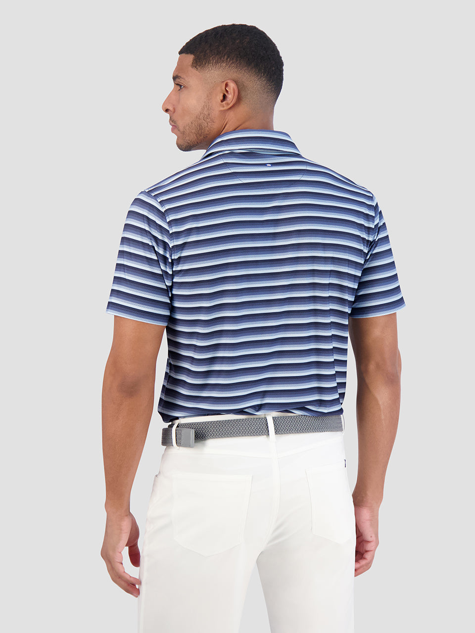 Camisa Polo Ben Sherman Multi Stripe Tech Jersey Sports Fit Azul Marino | 618-BAKTGN