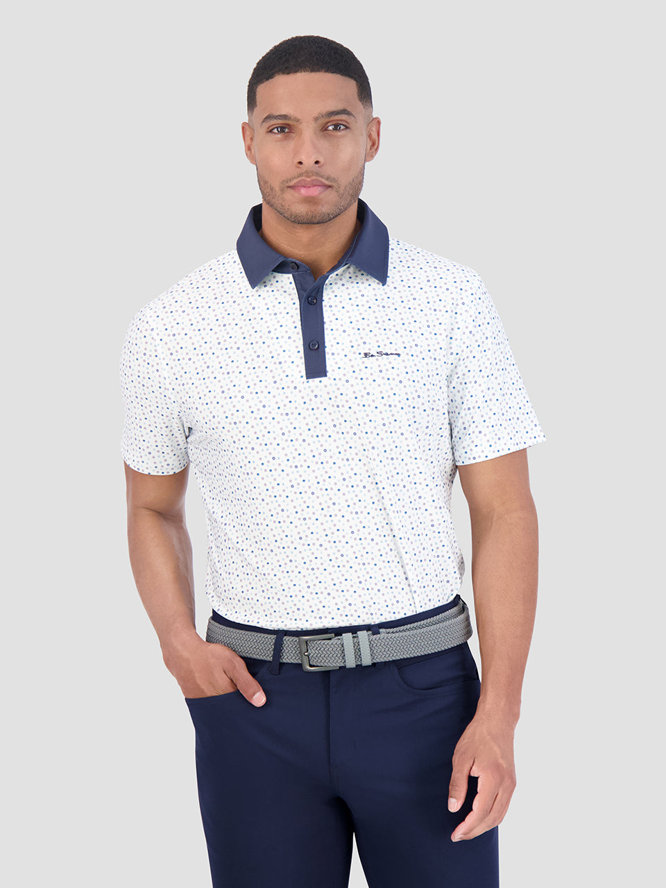 Camisa Polo Ben Sherman Polka Dots Tech Jersey Sports Fit Blancas | 219-NMRUDK