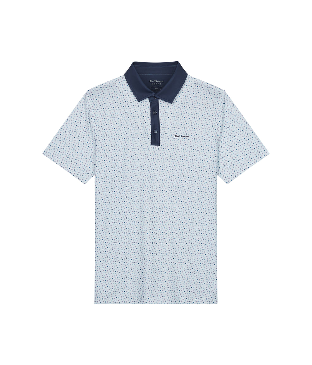 Camisa Polo Ben Sherman Polka Dots Tech Jersey Sports Fit Blancas | 219-NMRUDK