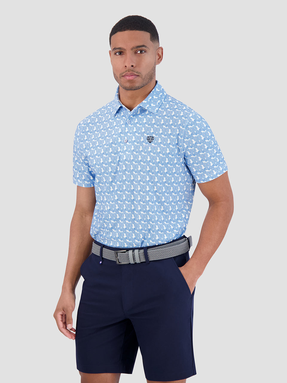 Camisa Polo Ben Sherman Psychedelic Helmet Tech Jersey Sports Fit Azules | 763-DAEKCQ