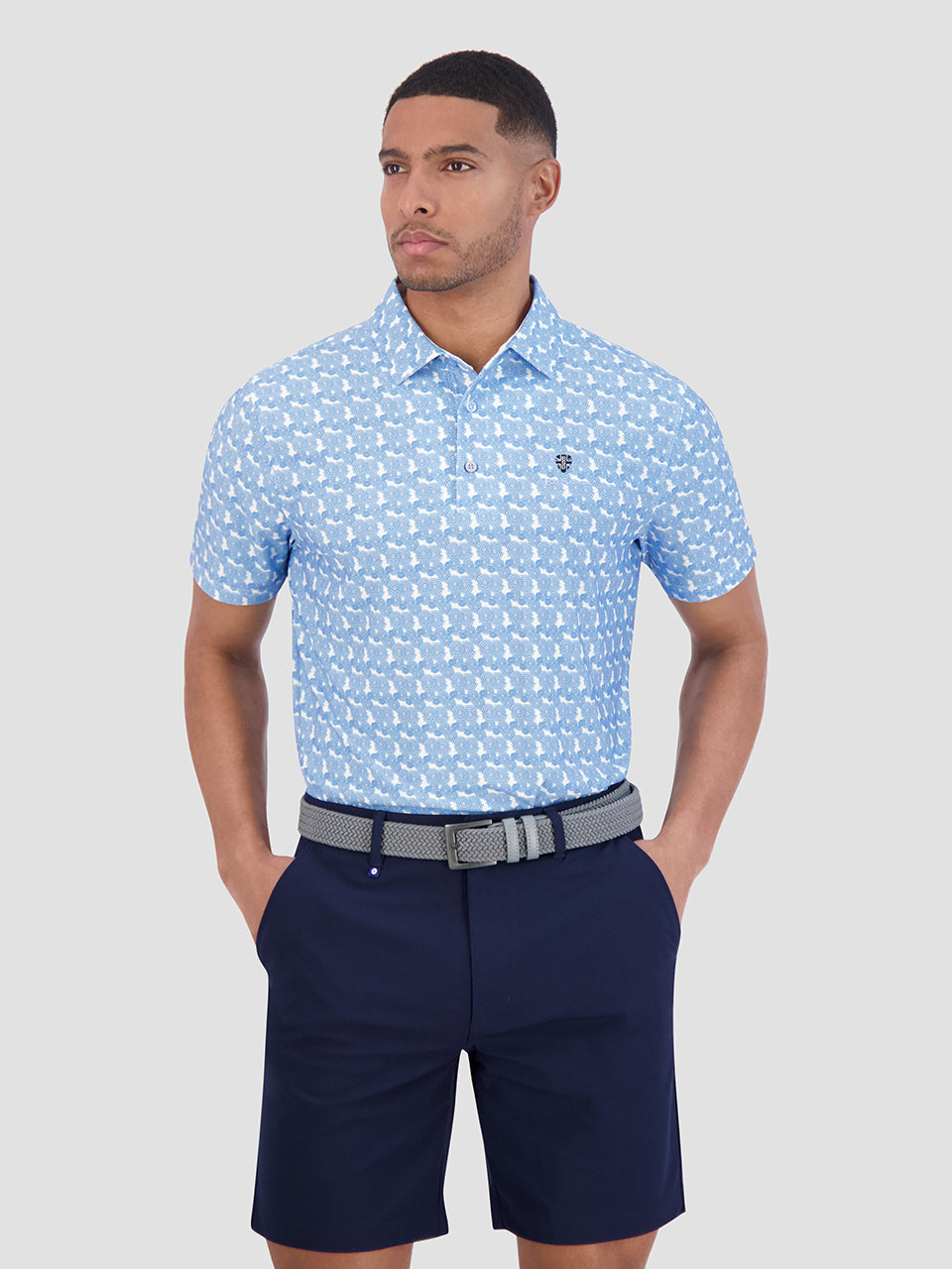 Camisa Polo Ben Sherman Psychedelic Helmet Tech Jersey Sports Fit Azules | 763-DAEKCQ