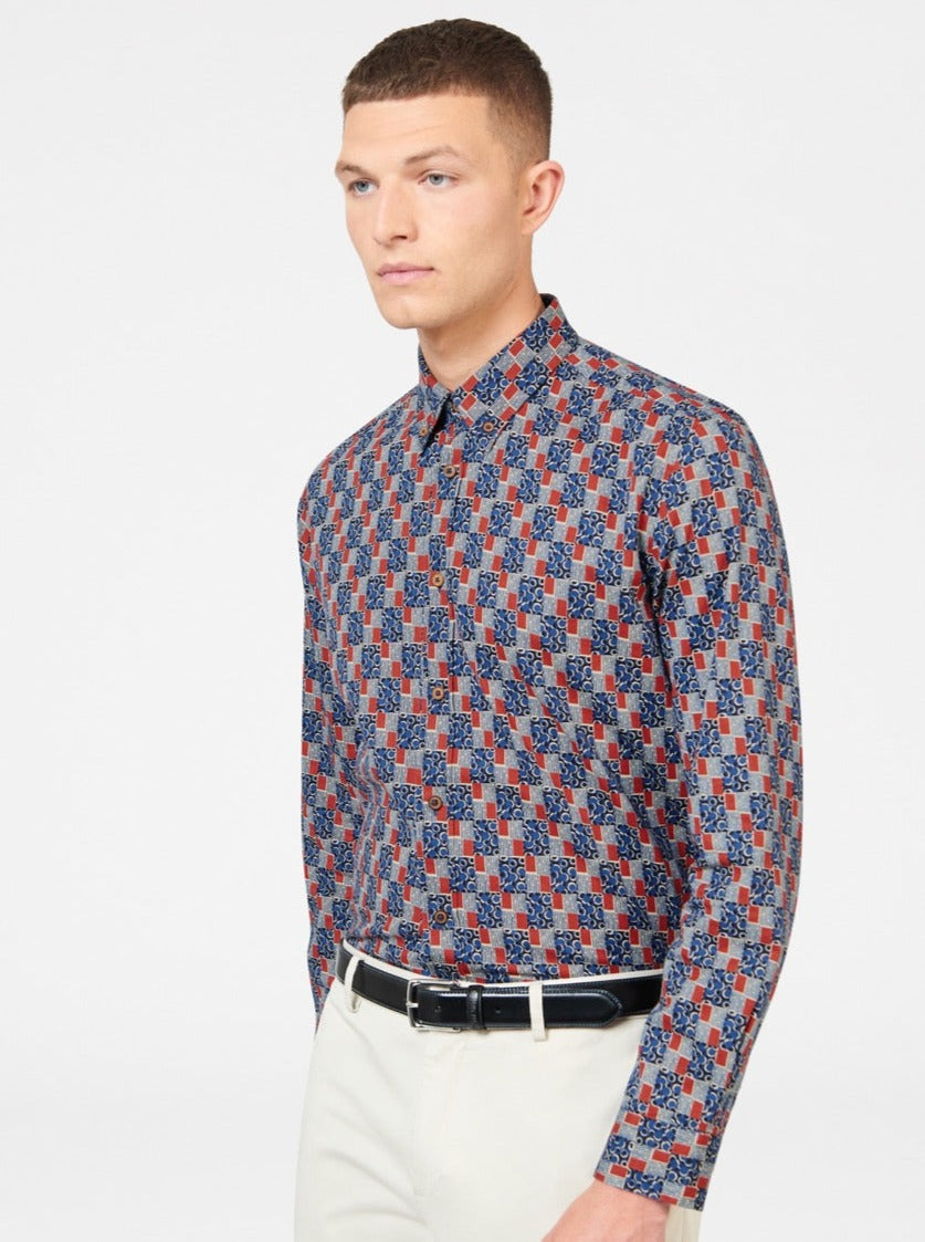 Camisas Ben Sherman 1950s Checkerboard Indigo | 210-DGSIJK