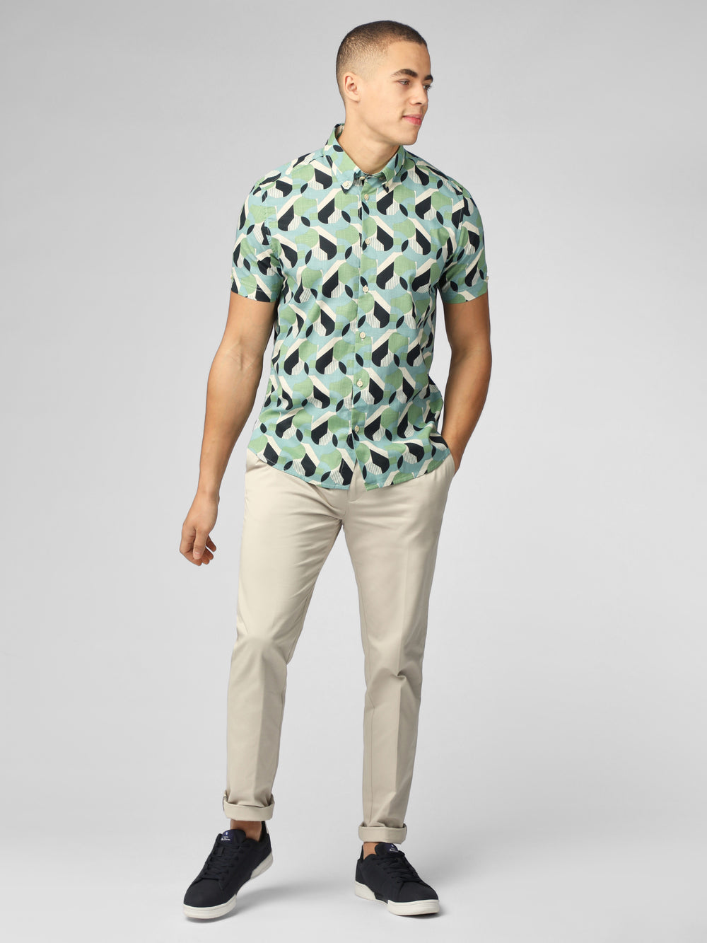 Camisas Ben Sherman Art Deco Verde | 295-VMYZWP