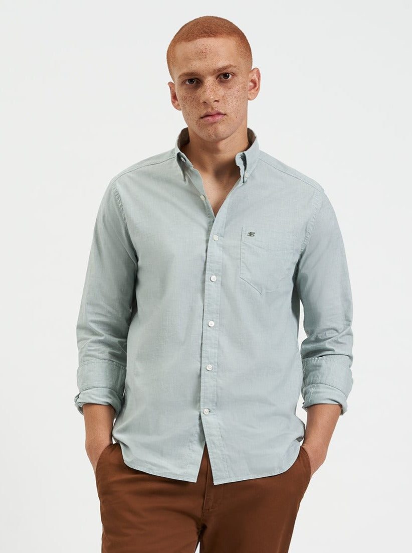 Camisas Ben Sherman Beatnik Wash Long-Sleeve Verde | 247-PSBZJW