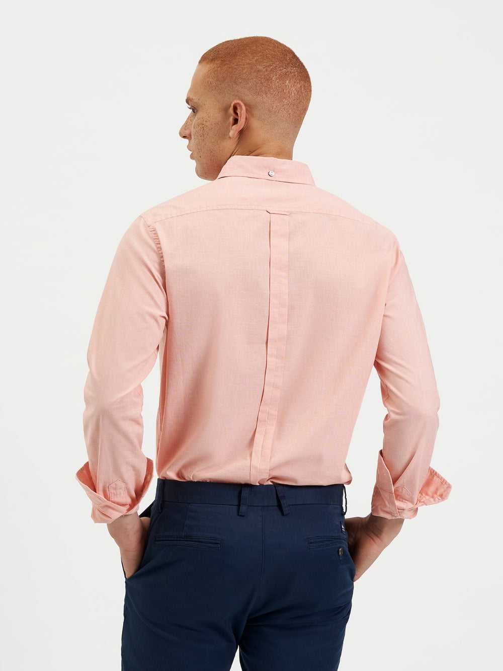 Camisas Ben Sherman Beatnik Wash Long-Sleeve Naranjas | 576-RHMPFE