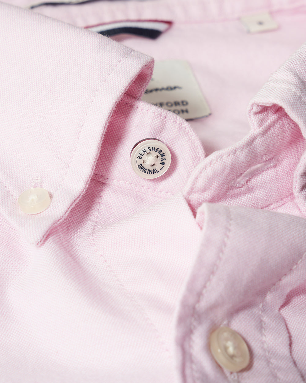 Camisas Ben Sherman Brighton Oxford Organic Rosas | 051-HKIOLD