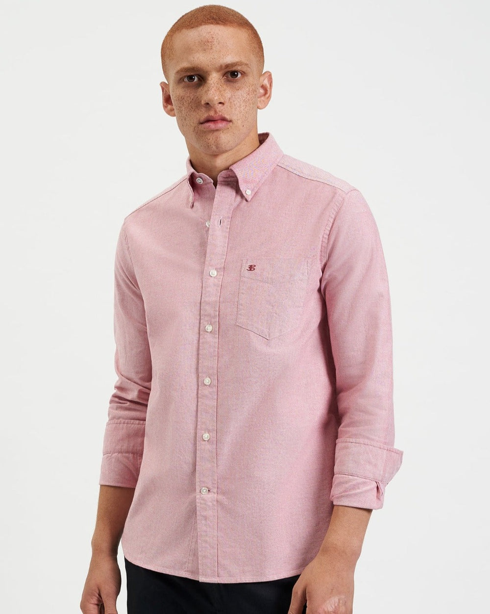 Camisas Ben Sherman Brighton Oxford Organic Rojas Claro | 150-RNIWOS