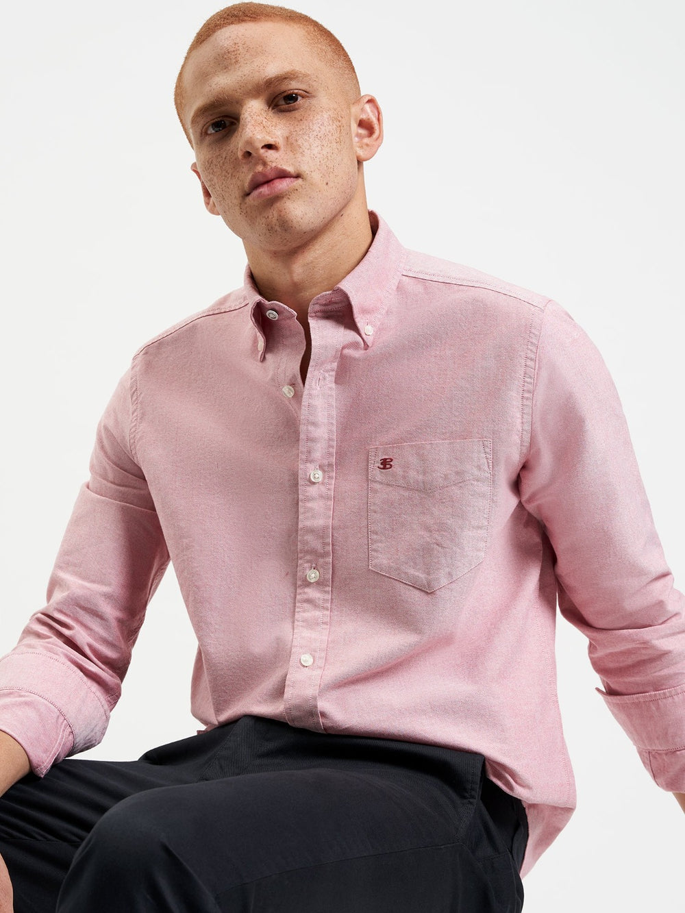 Camisas Ben Sherman Brighton Oxford Organic Rojas Claro | 150-RNIWOS