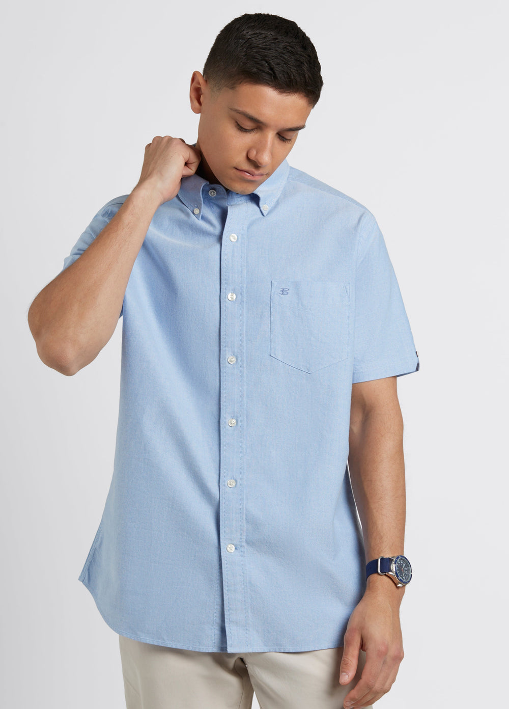 Camisas Ben Sherman Brighton Oxford Organic Azules | 648-FVHISA