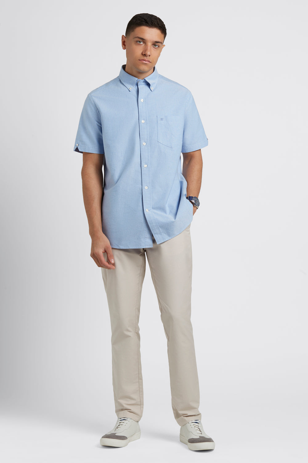 Camisas Ben Sherman Brighton Oxford Organic Azules | 648-FVHISA