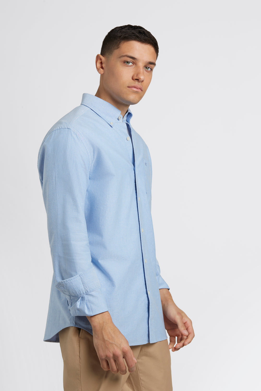 Camisas Ben Sherman Brighton Oxford Organic Azules | 521-MHIDTA