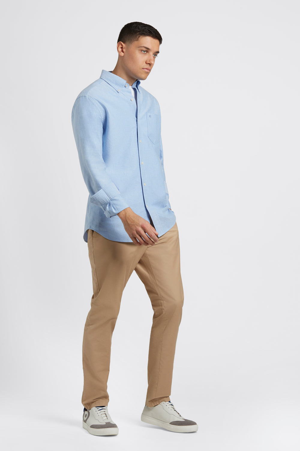 Camisas Ben Sherman Brighton Oxford Organic Azules | 521-MHIDTA