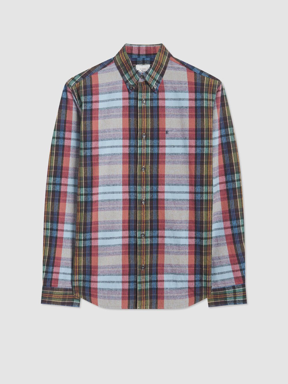 Camisas Ben Sherman Brushed Multicolour Check Oxford Azules | 978-SGXVFU