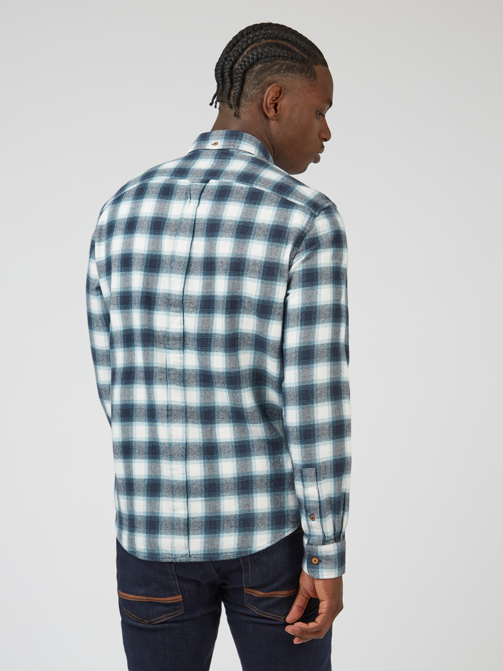 Camisas Ben Sherman Brushed Ombre Check Flannel Verde | 754-JSWNKY