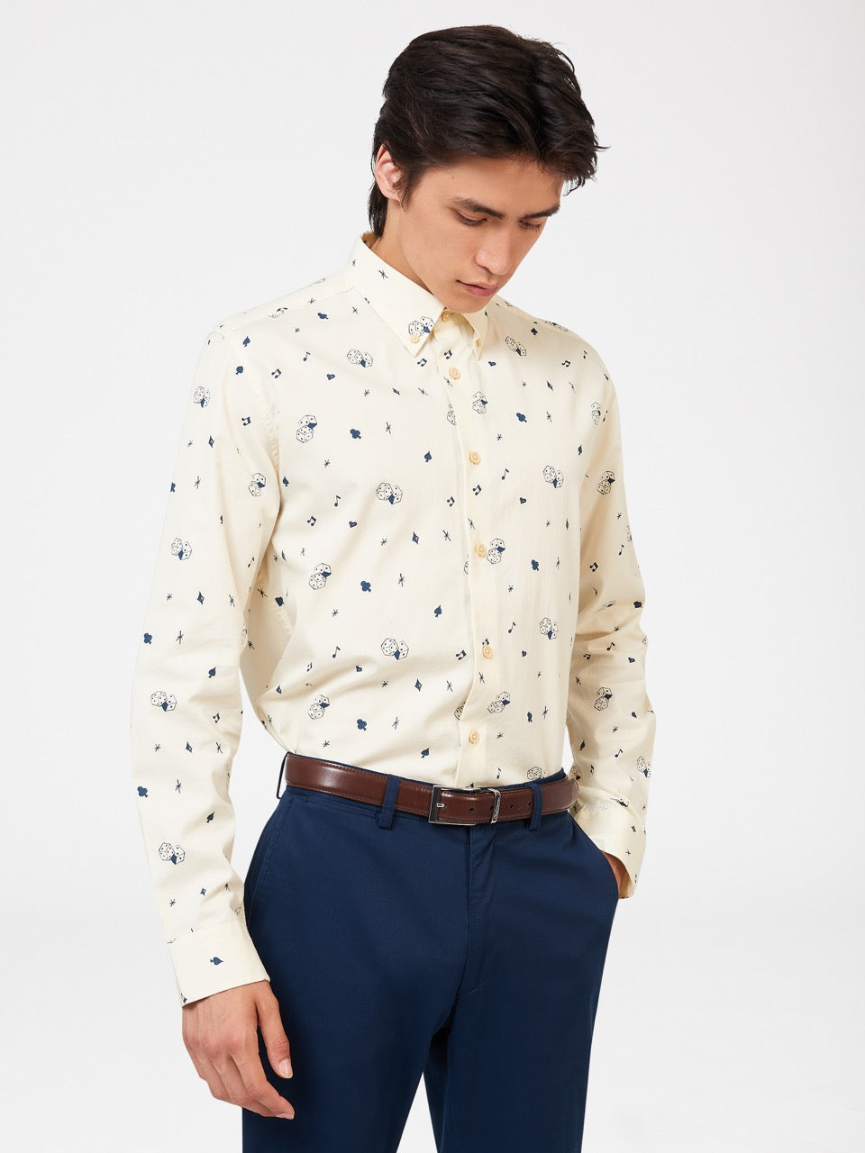 Camisas Ben Sherman Conversational Icon Blancas | 983-IRHUXY