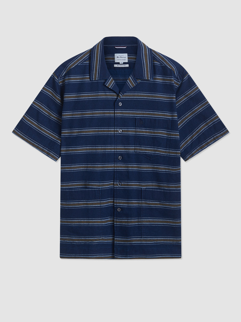 Camisas Ben Sherman Dalston Blues Lightweight Stripe Indigo | 527-KTZLOC