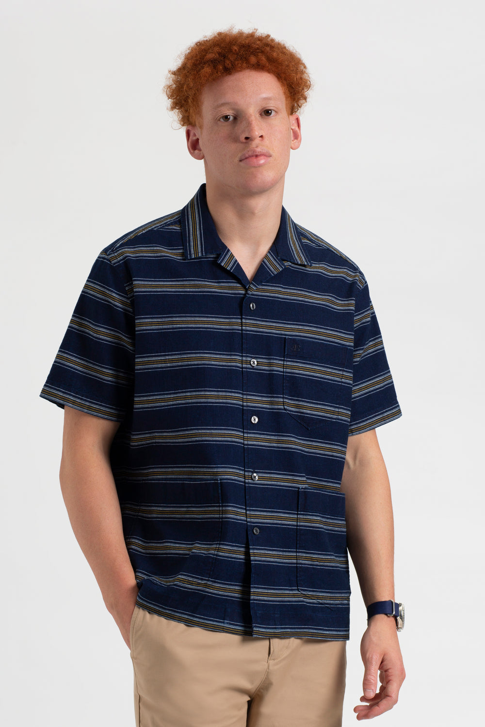 Camisas Ben Sherman Dalston Blues Lightweight Stripe Indigo | 527-KTZLOC