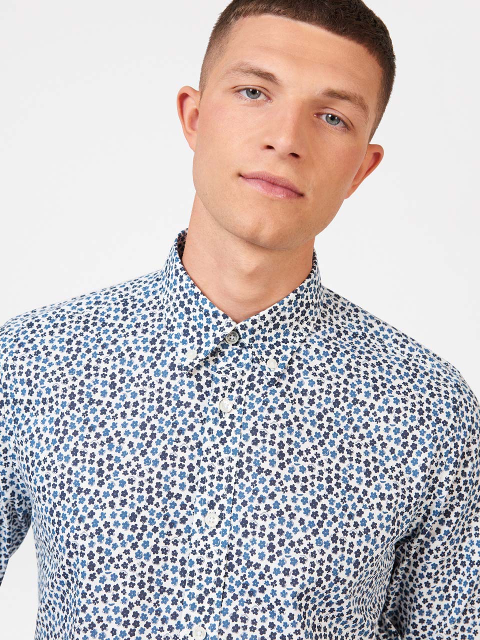 Camisas Ben Sherman Ditsy Floral Print Long Sleeve Blancas | 689-JIVGCH