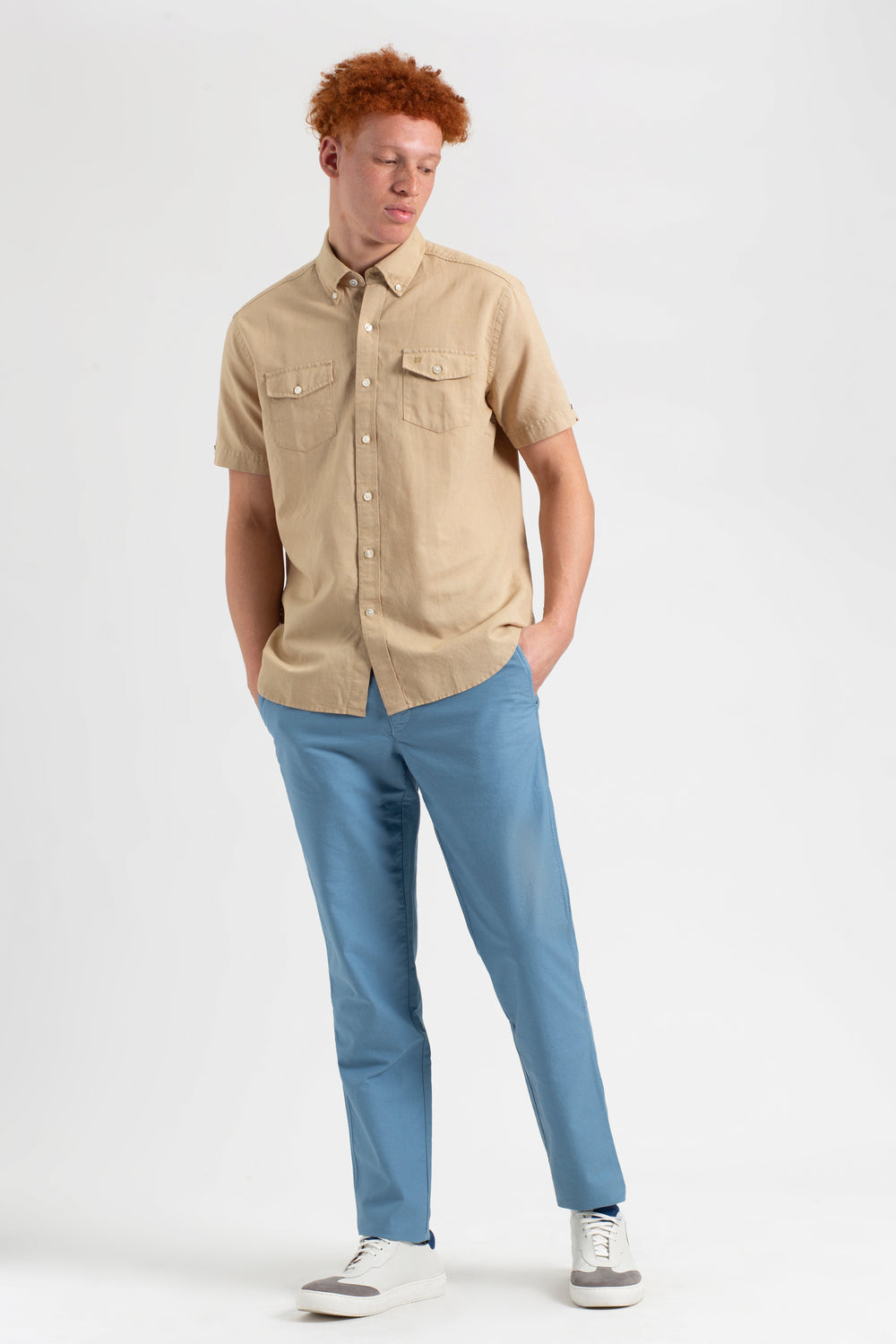 Camisas Ben Sherman Garment Dye Linen Marrones | 198-VTGSAI