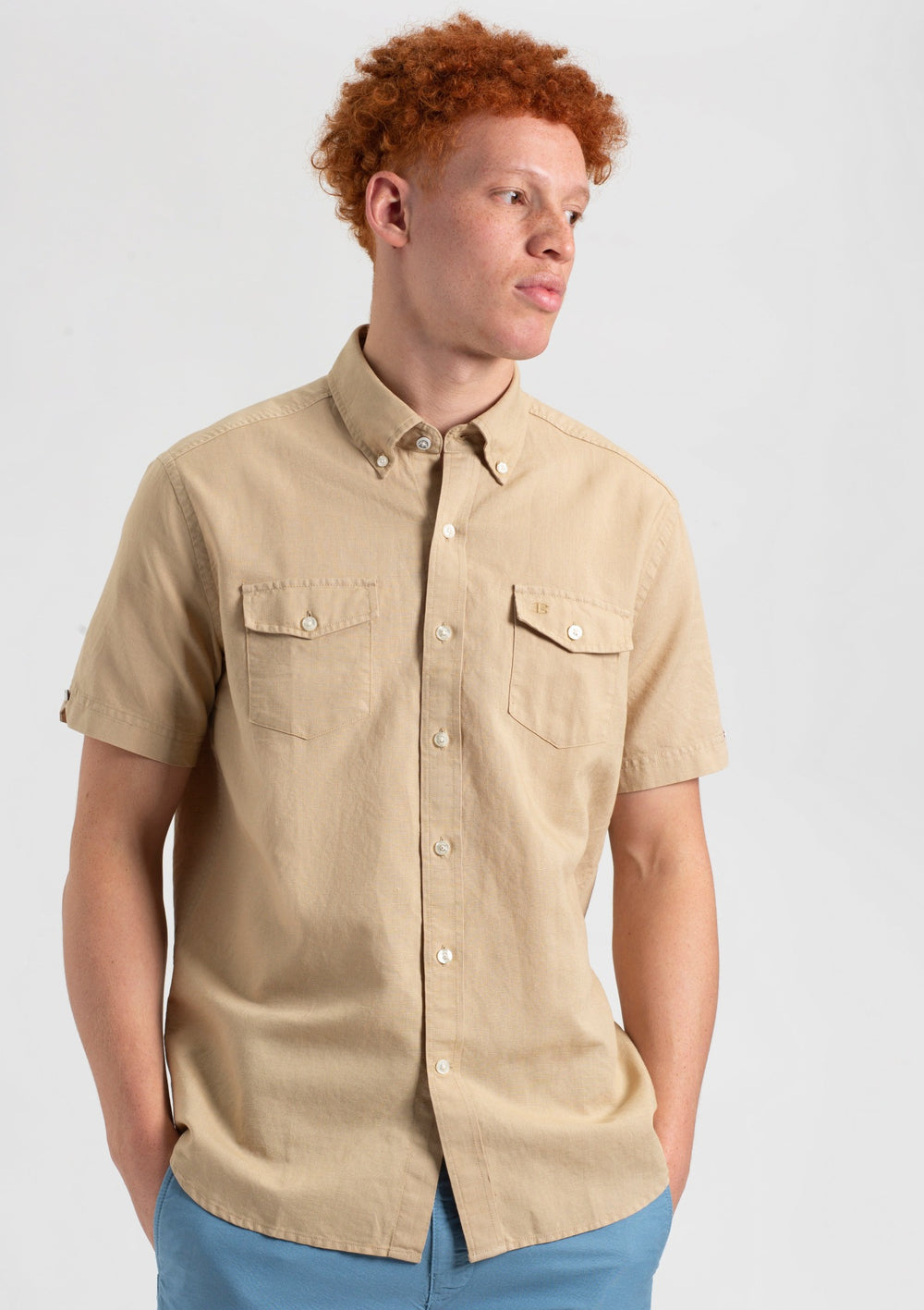 Camisas Ben Sherman Garment Dye Linen Marrones | 198-VTGSAI