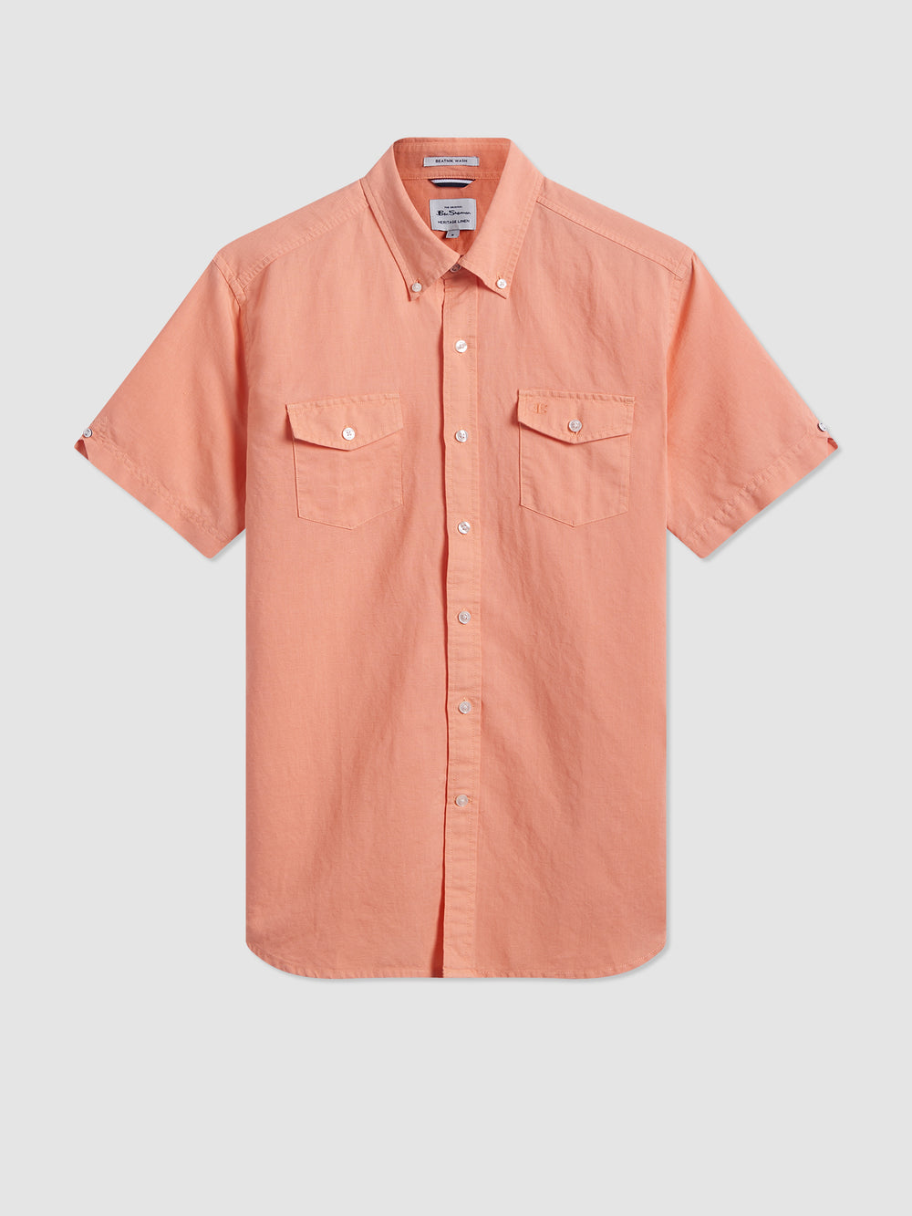 Camisas Ben Sherman Garment Dye Linen Naranjas | 013-FNQKVO