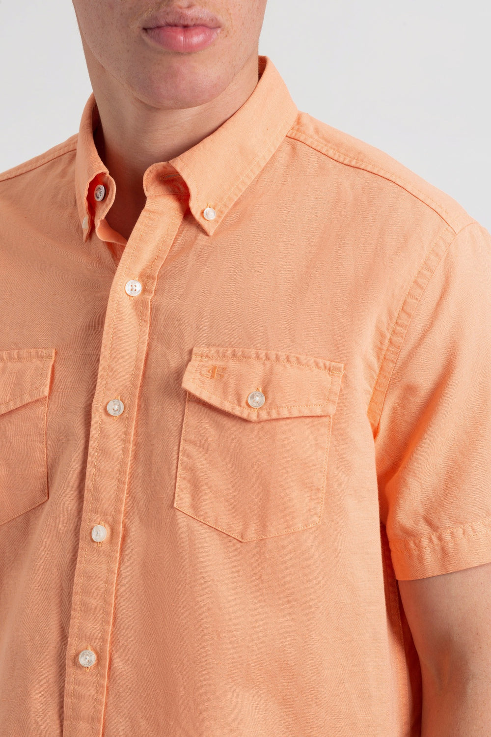 Camisas Ben Sherman Garment Dye Linen Naranjas | 013-FNQKVO