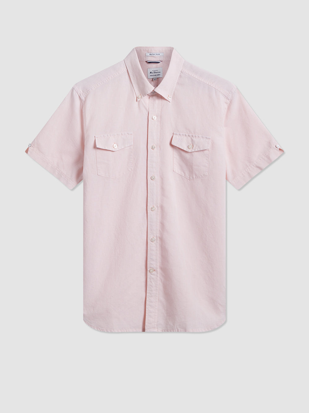 Camisas Ben Sherman Garment Dye Linen Rosas Claro | 563-JZGMNF