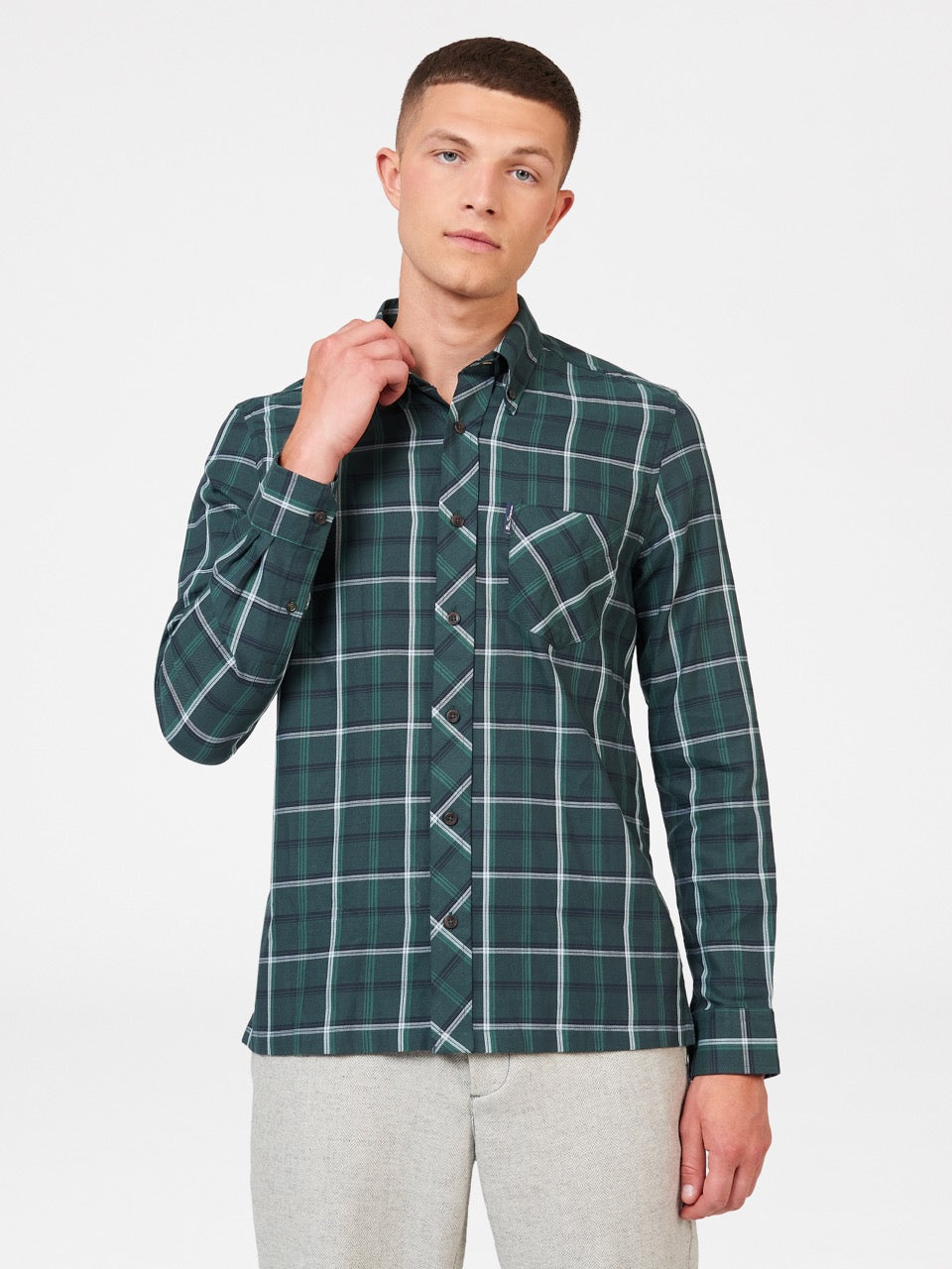 Camisas Ben Sherman Grid Check Verde | 914-VZRJFC